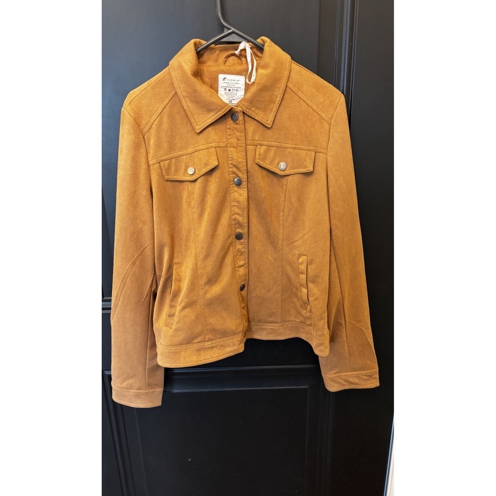 Fornia Faux Swade Jacket With Fringe on the Back. Boho Chic / Western Size XL